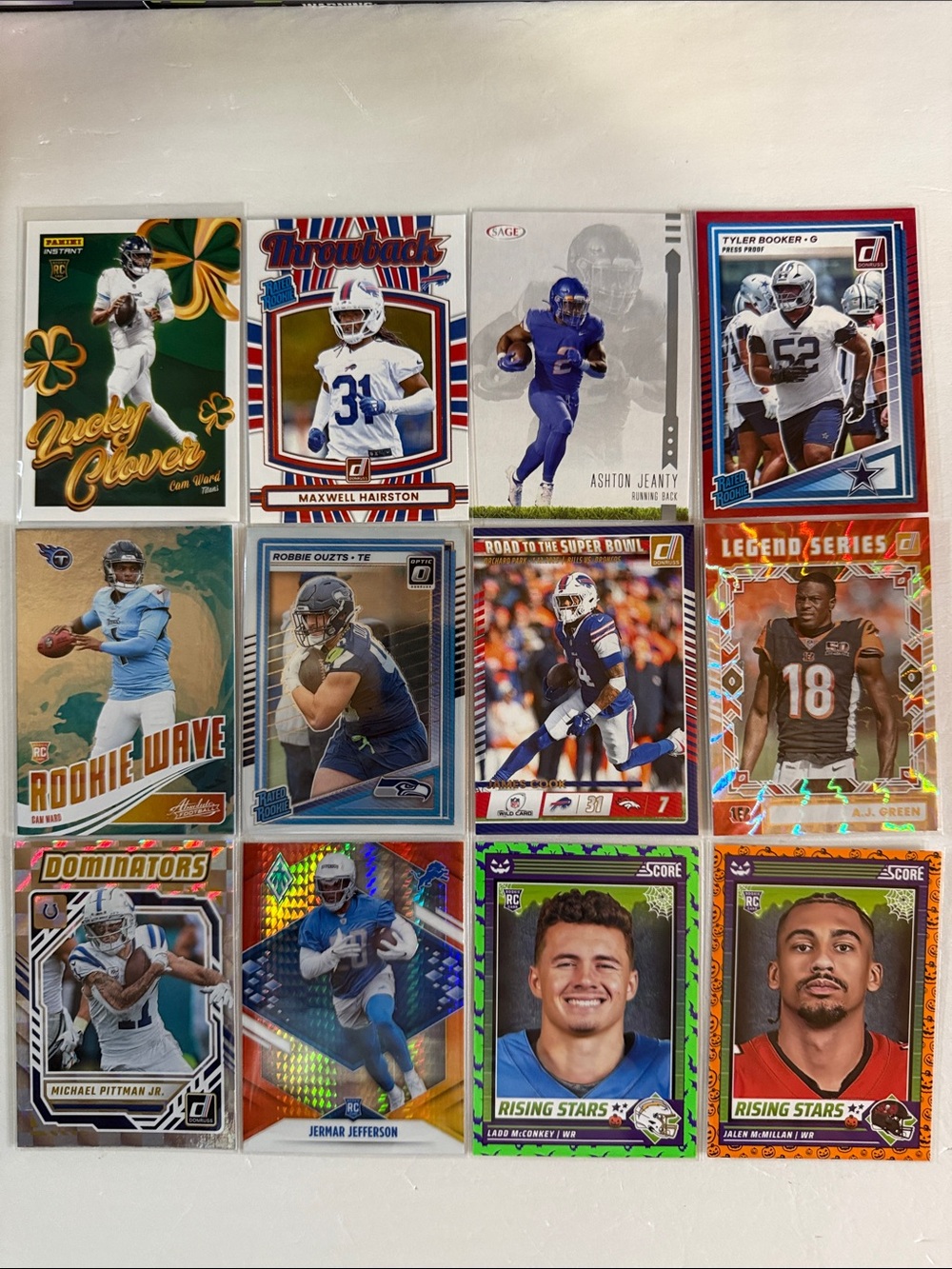 NFL Trading Card Assortment - Green, Blue, Red, White